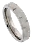 Titanium 6 mm (1/4) Flat Comfort Fit Band with Notched Edges and Satin Finish