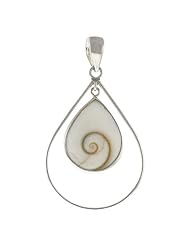 Shiva Eye Pendant Teardrop Shell Sterling Silver Balinese