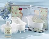 Showers-n-Flowers 3 Piece Bath Gift Set in Re-Useable Bath Tub Soap Dish (Set of 18) - Baby Shower G