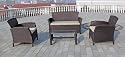 Ambientehome 63858 Loungegruppe Lubango 4-teilig, zerlegbar, Polyrattan, mocca braun