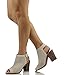 Soda Women's Kirby Perforated Peep Toe Slingback Stacked Heel Ankle Bootie