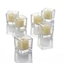 Set of 144 Square Votive Holders & 144 Votive Candles, Ivory Vanilla