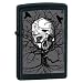 Zippo Lighter - Gnarly Skull Tree Logo Black Matte, 6255