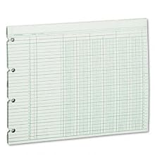 Wilson Jones Green Columnar Ruled Ledger Paper, 6 Columns and 30 Lines per Page, 9.25 x 11.88 Inches, 100 Sheets per Pack, (WG10-6A)