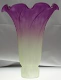 Meyda Dale Tiffany Style Pond Lily Flower Glass Replacement Lamp Shade Bluish Purple/LiteTurquoise(Very Lt Green) (LARGE Size) 4.5 Wide X 6 Tall X 1.5 Fitter for Pond Lilly Globe Bulb Lamps