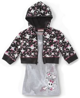Beautees Girls Rocker Hoodie & Tee Set