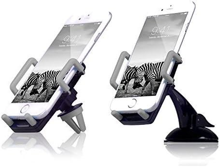 MOJA® 3 in 1 Universal Grey Smartphone Car Mount Holder Cradle Perfect fits Iphone6/6Plus/5/5s/5c/4/4s, Samsung Galaxy S5/S4/S3/Note3 and All Other Smartphones.Dashboard/Air Vent/Windshield Car Phone Holder.Easy to Insall, Long Lasting, High Quality, 360 Degree Adjustability