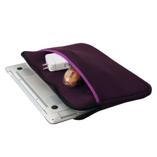 Portable Comfort Neoprene Sleeve with Additional Pocket (Maroon) to Protect the Apple MacBook MB402LL/A 13.3-inch Laptop