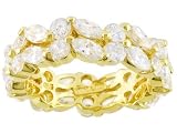 7.20CTW BELLA LUCE DIAMOND SIMULANT 18KT OVER STERLING SILVER ETERNITY RING