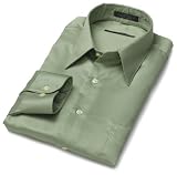  : Geoffrey Beene Men's Long Sleeve Wrinkle Free Fitted Sateen Solid Shirt, Sea Grass, 15 - 32/33