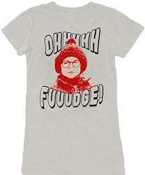 A Christmas Story Ralphie Ohhh Fuuudge Silver Juniors T-shirt Tee