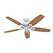 Hunter Fan Company 53089 Builder Deluxe Indoor Ceiling Fan with LED Light and Pull Chain Control, 52
