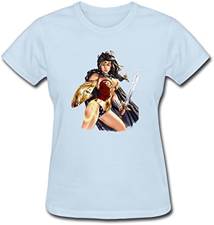 WAYNEY Costom DC Comics Wonder Woman Short Sleeve Cotton Shirt For Womens