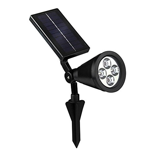 OxyLED E03 2-in-1 Garden Pathway Waterproof Solar Powered LED Spot Light, Black