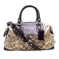 Coach Signature Ashley Sabrina Convertiable Duffle Satchel Bag Purse 15443 Khaki Mahogany