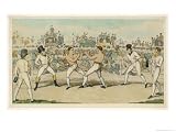 Fight Between Jack Randall and Martin the Baker Art Giclee Poster Print by W.e. Downing, 24x18