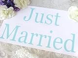 Aqua Blue Just Married Car/Window Sticker (pack of 2)