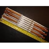 Kitchen - fondue forks spare set 6 COLOUR CODED WOOD WOODEN GRIPS