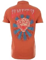 Ed Hardy Mens Polo Shirt Unity Tiger Terracotta