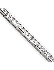 14k Gold White Gold Holds 64 2.7mm Stones 5.06ct Diamond Line Tennis Bracelet Mo