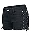 Dressation Womens Street Punk Side Lace Up Shorts Jeans Pants Black 11/Waist 32