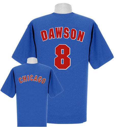 Andre Dawson Chicago Cubs Name and Number T-Shirt by Majestic Select Size: Medium