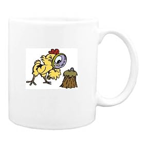 Mug with viewing, worm, chicken, barnyard, animal, farm, magnifying, glass by Shopzeus