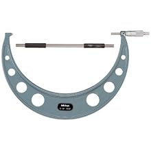 Mitutoyo Outside Micrometer, Baked-enamel Finish, Ratchet Stop, Inch