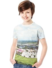 Crew Neck Festival Print T-Shirt