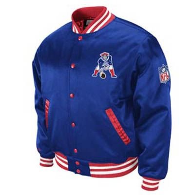 NFL New England Patriots Satin Throwback Jacket Mitchell & Ness 5XL 5X Large Blu at Amazon.com