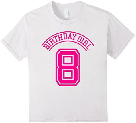 Kids BIRTHDAY GIRL 8th Birthday Gift Vintage Tee Shirt For Girls 8 White