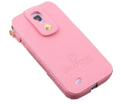 JBG Pink Samsung S4 i9500 Metal Button Vertical Insert Style Leather Case Protective Cover for Samsung Galaxy S4 IV i9500