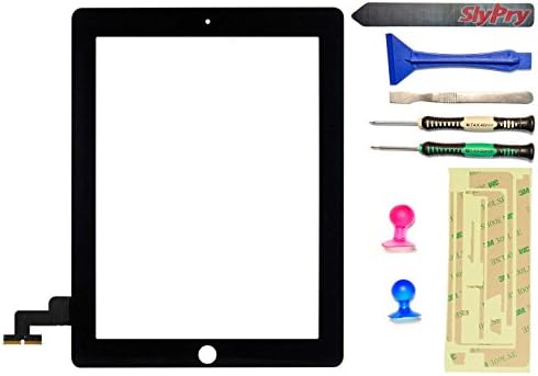 New Black iPad 2 Digitizer Touch Screen Front Glass Assembly - Includes Adhesive with SlyPry® tools kit