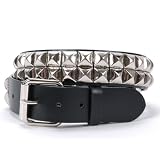 SNAPONTWOROWPUNKROCKSTARSILVERSTUDDEDLEATHERBELTSize:M-36Color:Black