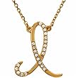 14k Yellow Gold Gorgeous I Initial Diamond Necklace