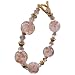 Pugster Pink Snow Globe Toggle White Gold Inch Italian Chain Beads Fashion Symbol Murano Glass Bracelet