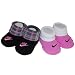 Nike Booties Girl Boy Baby Infant 3-6 Months NEW Pattern Black and Pink Sock 2 PCS One Set New (001777) photo