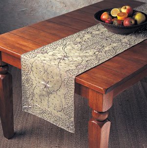 Metallic Beaded Table Runner 16"x36" Oblong