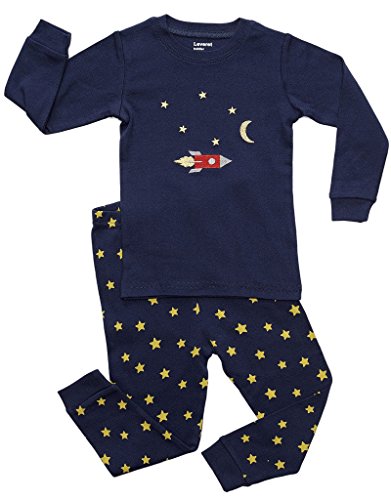 Leveret Moon & Rocket 2 Piece Pajama 5 Year