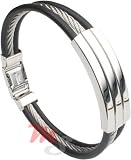Rubber Stainless Steel Cable Bracelet Man Bold Men 1017
