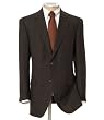 Executive Wool 2-Button Black/Brown Check Sportcoat Extended Sizes (BLACK/BROWN CK, 52 LONG)