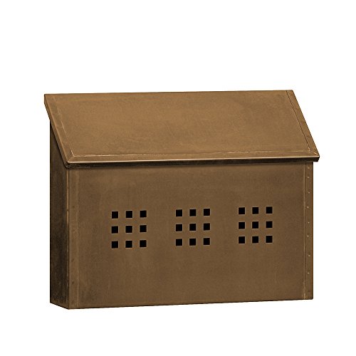 Salsbury Industries 4415 Horizontal Decorative Surface Mounted Style Mailbox, Antique Brass