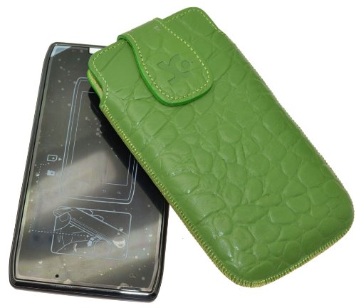 Suncase Ledertasche (Magnetverschluss) f&uuml;r Motorola Razr Droid croco-gr&uuml;n Preisvergleich