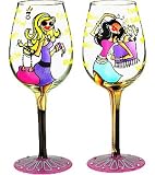 Bottom's Up 15-Ounce La Dolce Vita Handpainted Wine Glass