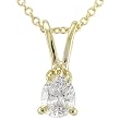 3/8 carat Pear Diamond Solitaire Pendant in 14k Yellow Gold (HI/I1)