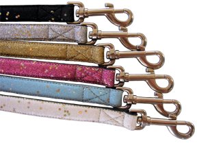 Large leather dog leash Pink