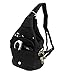Womens Leather Convertible 7 Pocket Medium Size Tear Drop Sling Backpack Purse Shoulder Bag