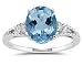 Oval Cut Blue Toapz & Diamond Ring in White Gold