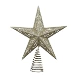 Kurt Adler 11-Inch Glittered Champagne Gold 5 Point Star Treetop