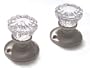 Depession Crystal Glass & Pewter French Door Knobs